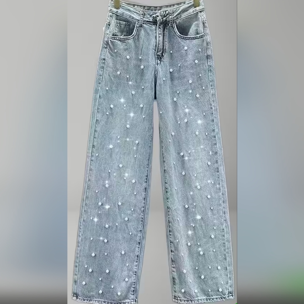 Blank NYC Pearls Front And Back Blue High Rise Jeans - Picture 2 of 11